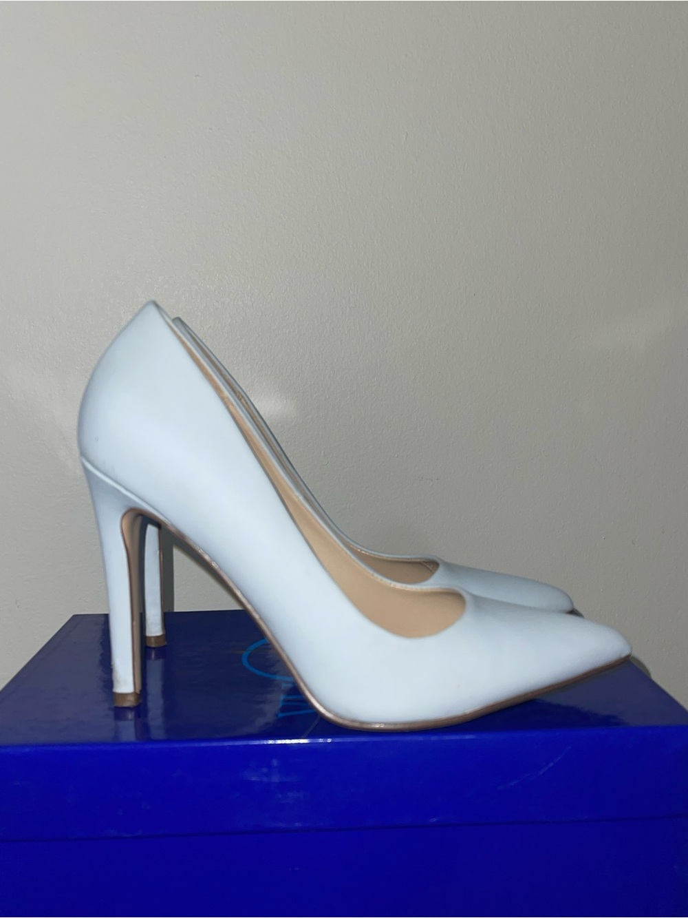 Pale Blue Pointed Toe Pumps